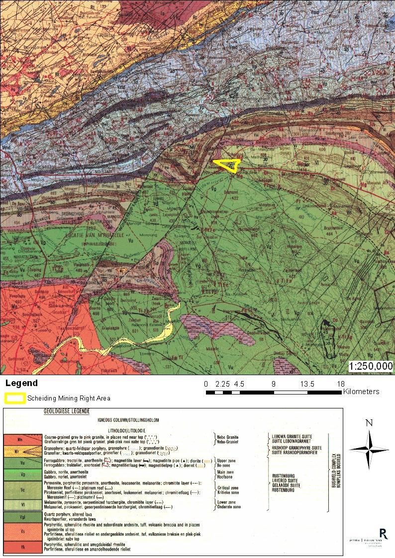 Figure 2: Geology of the Study area (1:250 000 Geological Map