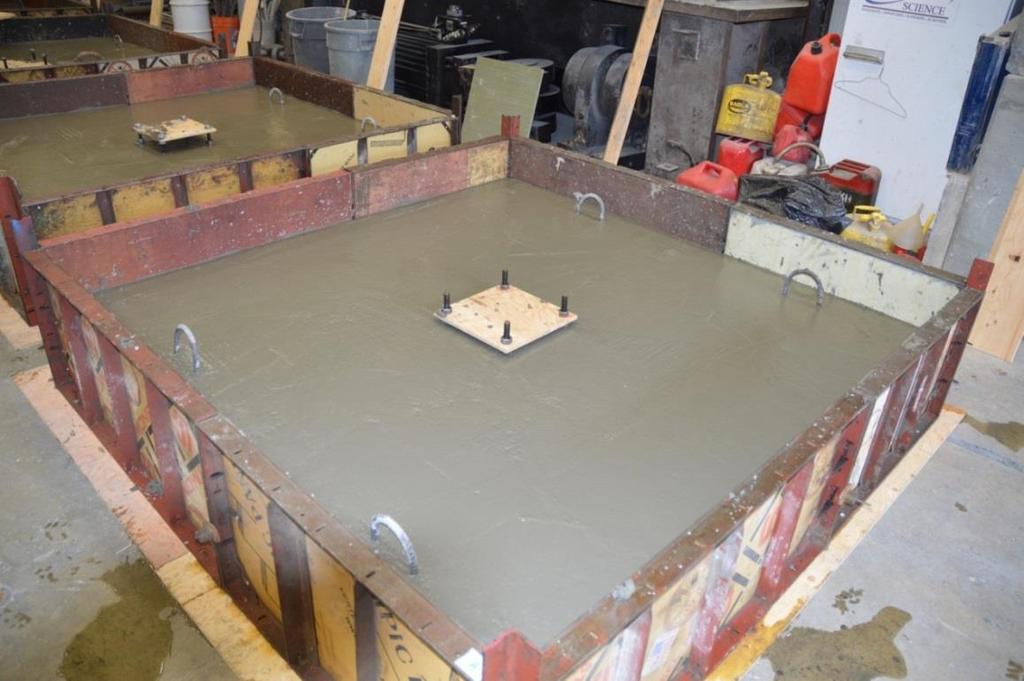 Figure 3-11: Completed Footing In preparation for the next pour, plywood walls were formed inside the existing form and on top of the footing.
