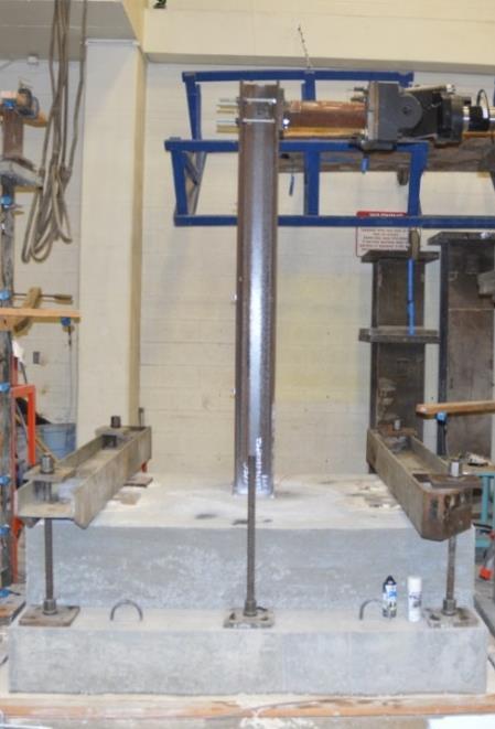 The columns were switched to be tested in the weak axis, bolted, and then the block-outs were re-filled with fresh concrete.