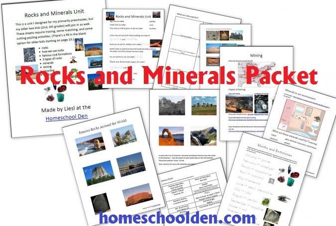 We also have a free packet about Rocks and Minerals (some of them
