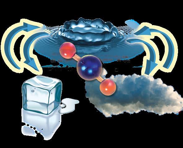 When water is a gas, it is called water vapor or steam. It is what clouds are made of. You see it as steam from a tea kettle. You can see it going up from a bowl of hot soup.