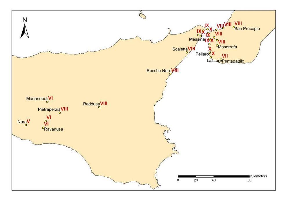 Implications for seismic risk of the Messina area The dataset clearly points out the vulnerability of the physical environment to the occurrence of 1908 Messina like-earthquakes (and associated