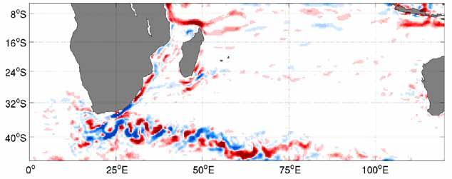 Impacts on eddies in the Agulhas system Mean Eddy kinetic energy decadal trend (cm 2 s- 2 / decade) Agulhas Current Increasing EKE