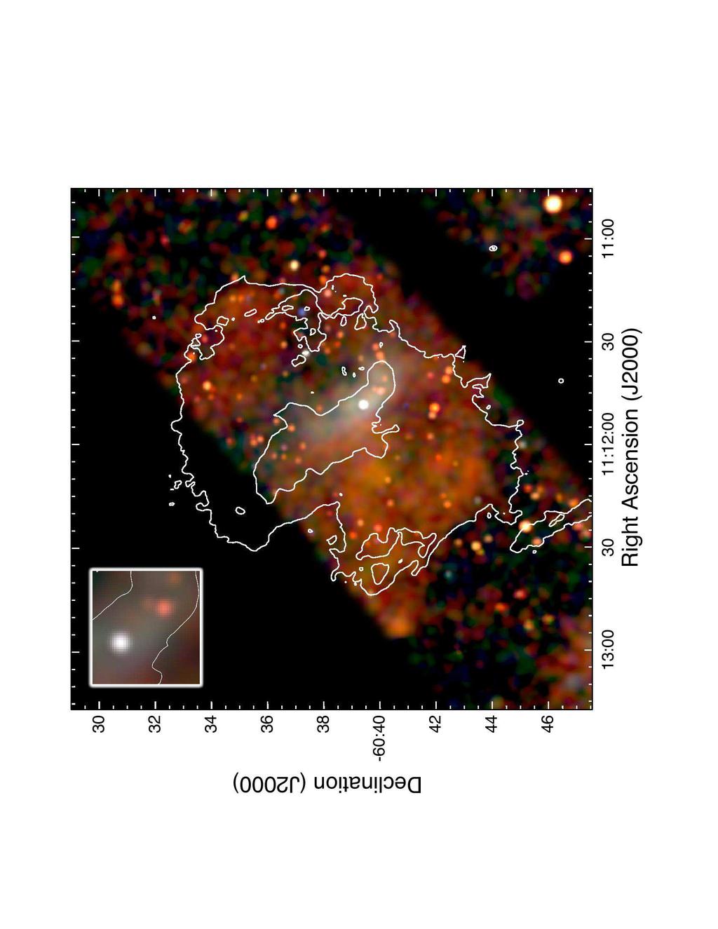2 Slane et al. Fig. 1. ATCA 1.4 GHz image of MSH 11 62. The remnant is characterized by a faint shell with a bright central bar. Contours levels are 3.6 and 1.5 mjy beam 1.
