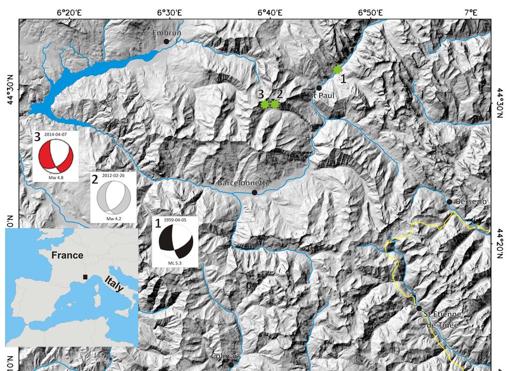 3 moderate earthquakes occured in the Ubaye valley since 1959. They are well characterised thanks to the local seismologic network.
