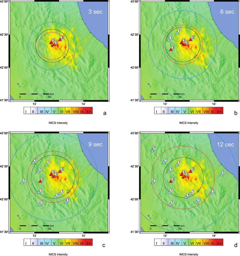 Threshold-based earthquake early warning 971 Figure 9. Off-line simulation of the threshold-based early warning method.
