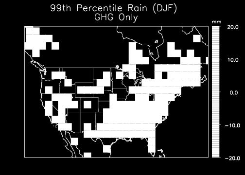 Wintertime changes in extreme rainfall Changes in