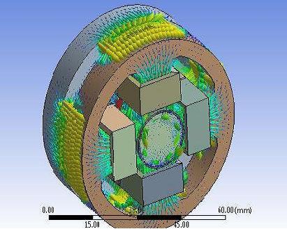 provided by ANSYS material library for silicon core iron steel and air of enclosure.