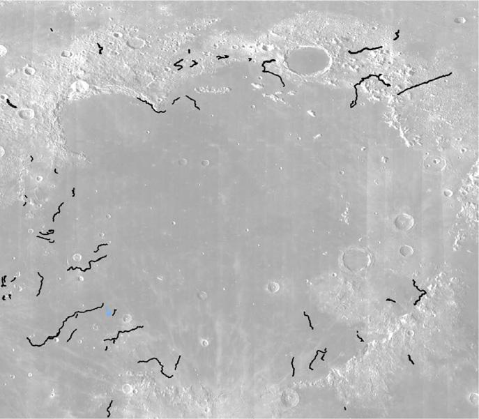 D.M. Hurwitz et al. / Planetary and Space Science 79 8 (213) 1 38 27 Posidonius crater Serenitatis Crisium Tranquillitatis collapsed lava tubes Mare Fecunditatis Nectaris 15 3km Fig. 27. Mapped locations of sinuous rilles in Imbrium basin.