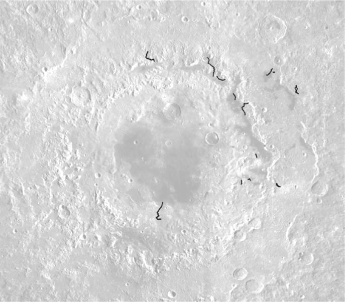Sinuous rilles within Imbrium basin are observed in the highlands associated with the northern basin rim and along the boundary between mare and highland along the southeastern basin rim.