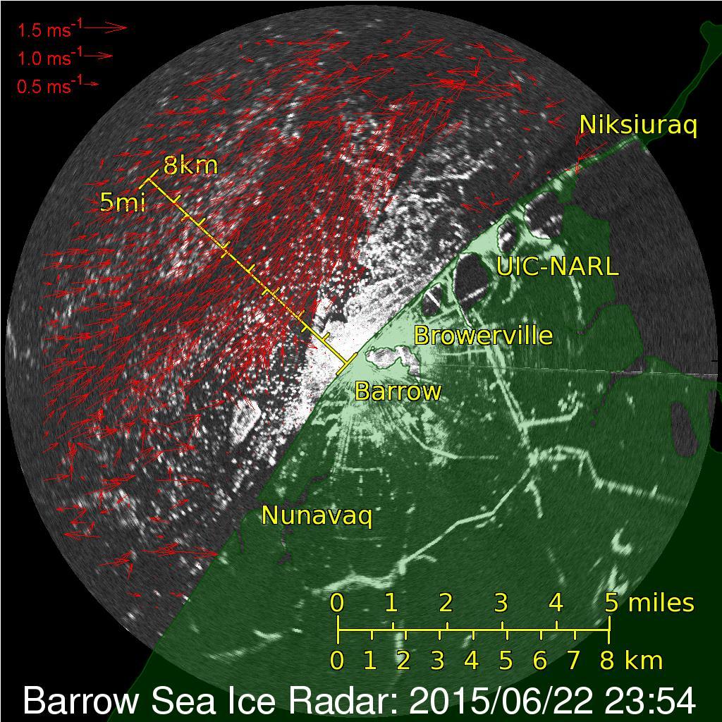 Radar-derived ice velocities Milestone #1: Completion of vector product for ice velocity field in format and delivery mode that conforms with USCG and NOAA ERMA needs (March 2015) Gridded ice
