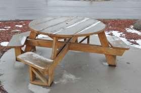 Bench Seats A rounded picnic table that holds more people for