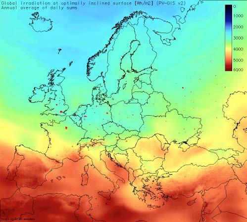 B. Irradiance The intensity of solar radiation (W/m2) at a given location, date and time PVGIS European Communities, 2002-2006 Šúri M., Huld T.A., Dunlop E.D. (2005).