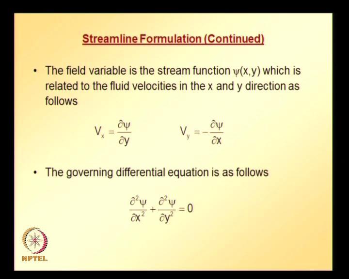 (Refer Slide Time: 03:19) So, the fluid velocities in x and y directions are related to stream function psi, which is function of x and
