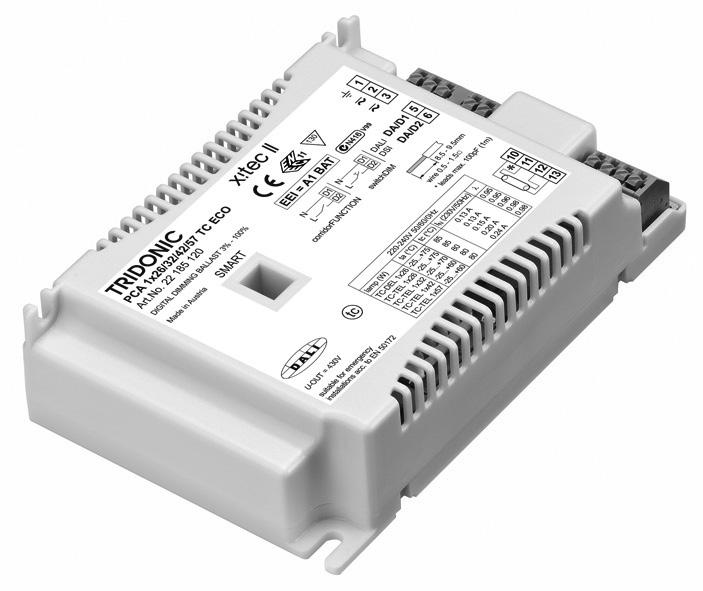 FL ballasts EL TC-F TC-SEL TC-L HE TC-DD Tc PCA TC ECO Y II, 7 W ECO compact Product description Processor-controlled ballast with y II inside Highest possible energy class CELMA EEI = A BAT