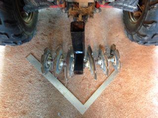 How to attach the Plow to your ATV / UTV When your GroundHog MAX is attached properly it should face as indicated in the picture above. Notice it has a slight "chevron" (arrowhead type shape).