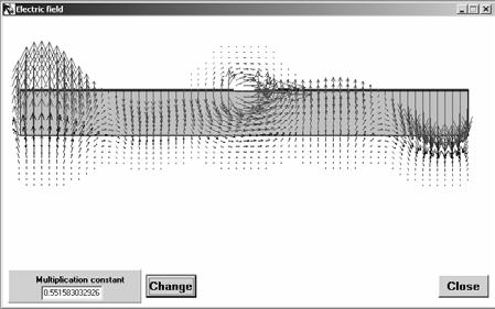 Mikrotalasna revija Novembar 4. Z (Ω) 55 5 45 4 5 5...4.6.8.. Fig. Electric field of the even surface leaky on a slotline with w5.65 mm, h4.6 mm, ε r.