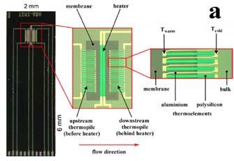 Thermal Flow Sensor with Thermopile Silvestri, S. and E. Schena Micromachined Flow Sensors in Biomedical Applications.