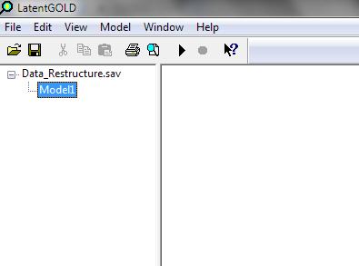 To open the data file in Latent GOLD, we click on Open symbol and select the restructured data file.