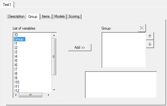 C. In the Group tab, add the Group variable to the Group: