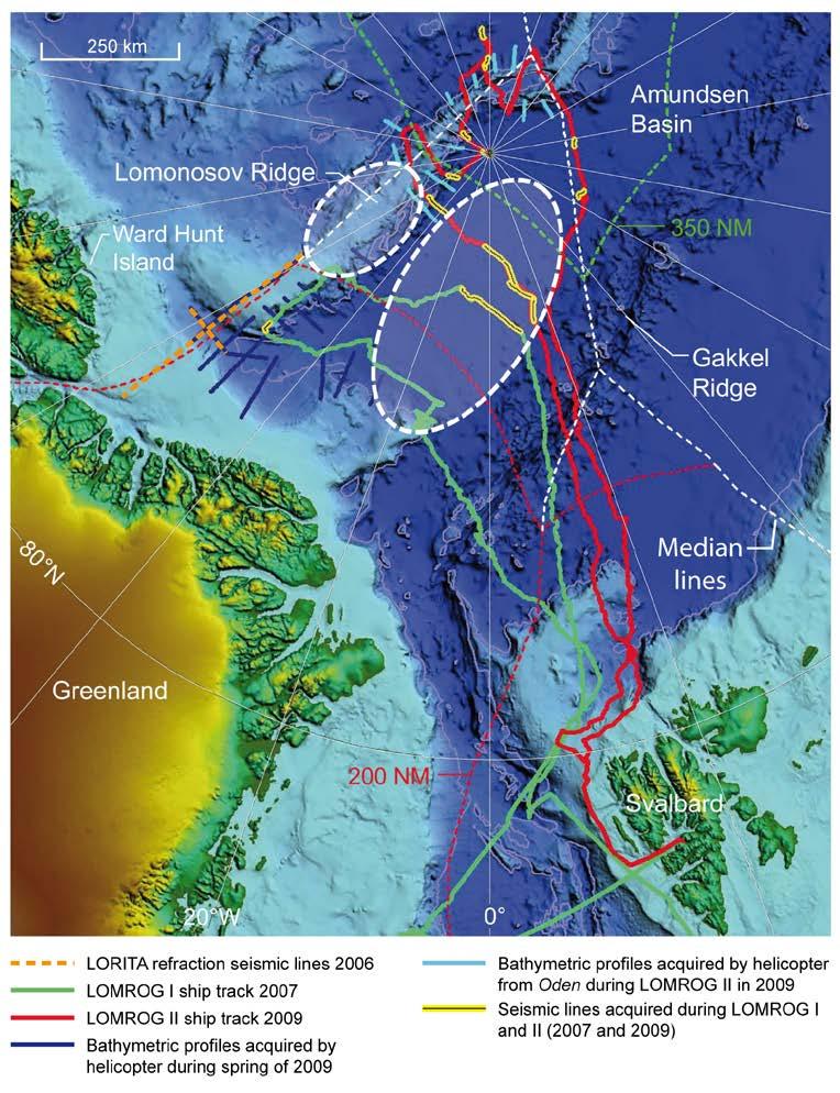 31 Continental shelf project of the Kingdom of Denmark Field work north of Greenland from 2006 to 2009 Focus on the acquisition of bathymetric and