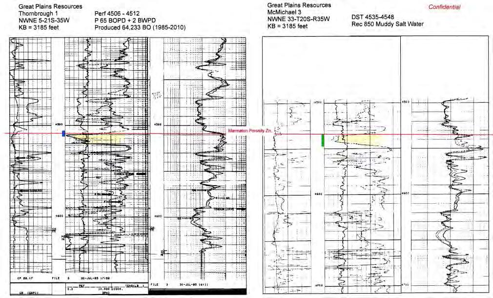 White Woman Field-continued. High Oil Well (-1311) Low Water Wet Well (-1339) Description from the Alyce McMichael No.