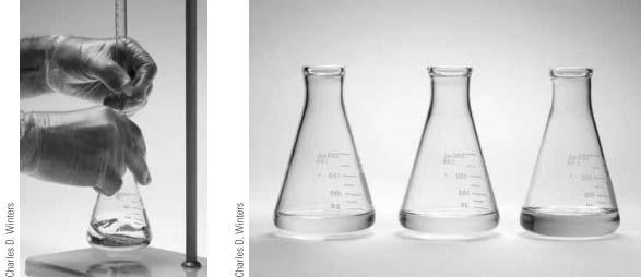 The volume or mass of reagent needed to complete the titration is determined from the difference between the initial and final readings.