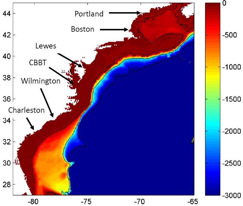 Short-term fluctuations: Coherent variations in coastal sl along the entire U.S. East Coast are