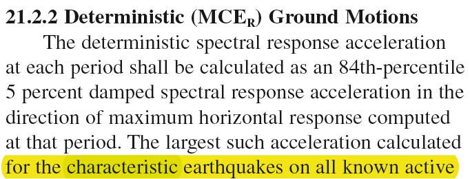 Deterministic Earthquakes From ASCE 7-10 site-specific ground motion chapter (Ch.