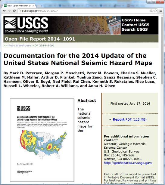 Reasons for Updated Design Maps 1) 2014 USGS National Seismic Hazard Model (including NGA- West2, UCERF3, CEUS-SSC) 2) Fragility curve β = 0.8 β = 0.