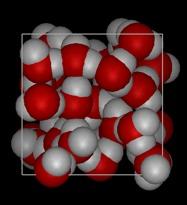 Water is more dense than ice because of water molecules held within holes of the cubic close packed lattice.