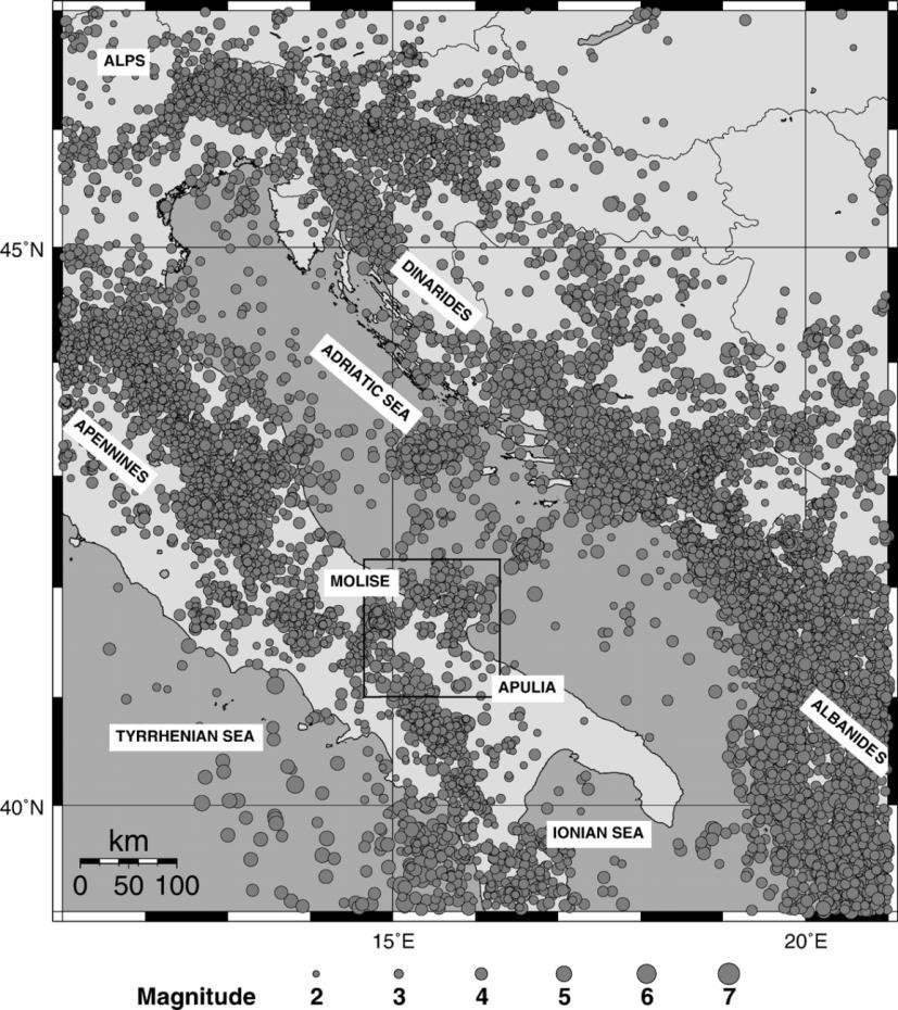 The Peri-Adriatic Region (Picha F.J. 2002) Epicenters of seismic events of magnitude > 2.