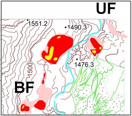 3 assumption specific steam rate at the crater floor is 27 g/s (similar to UF values) and area of steam discharge 18000 m2, that yield 1432 MWt, and total Mutnovsky heat discharge 1814 MWt (B.