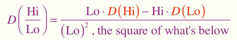 (Section 3.3: Tecniques of Differentiation) 3.3.9 PART C: QUOTIENT RULE (and RECIPROCAL RULE) OF DIFFERENTIATION WARNING 2: Te derivative of a quotient is typically not te quotient of te derivatives.