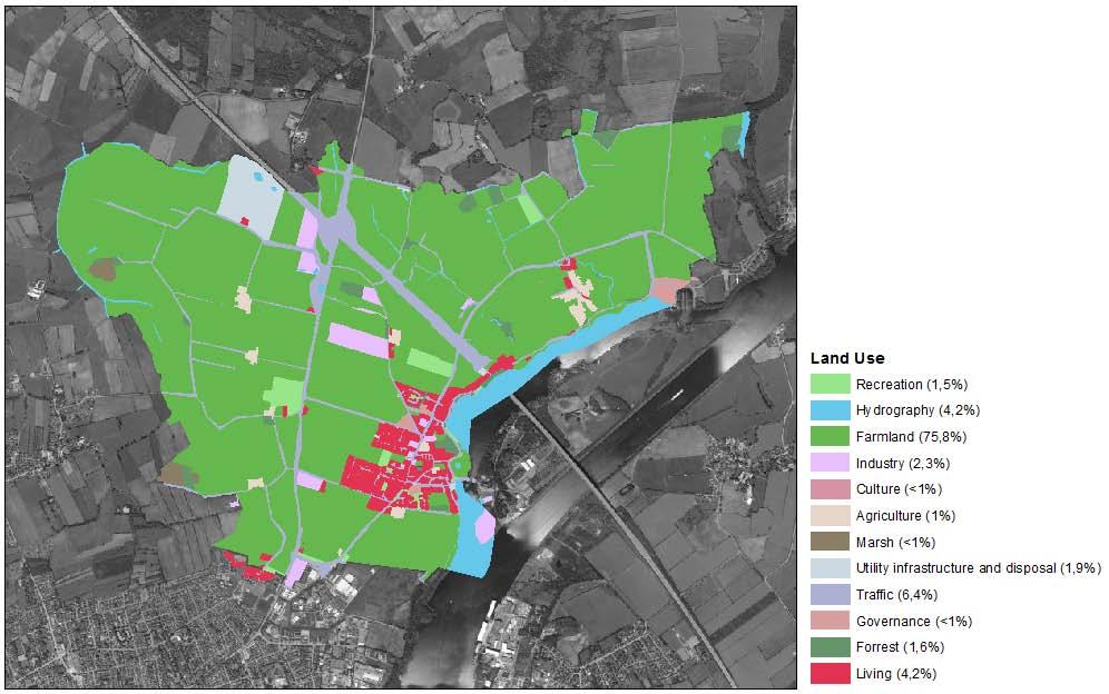Overview of land use in a prospective planning area Source: Own Image Data source: