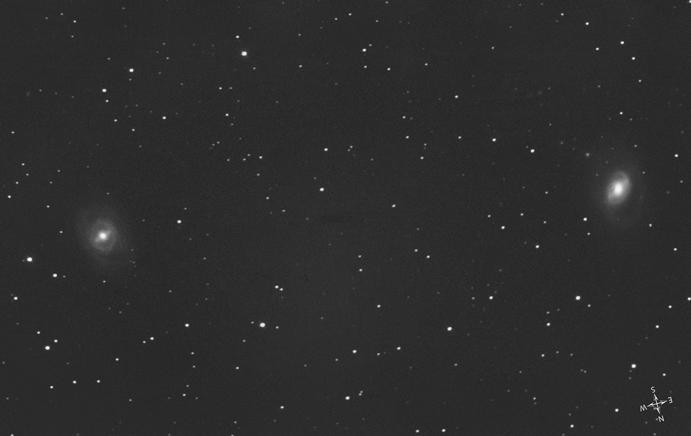 The Messier Objects 123 Fig. 2.95 Photo of M95 ( left ) and M96 ( right ); 30 min exposure, 16 f/4.5 telescope. (Copyright John Mirtle) M96 (NGC 3368) Barred 10 h 46.