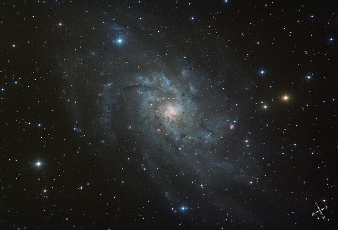 48 2 The Messier Objects M33 (NGC 598) 01 h 33.9 m, October 24 Triangulum Spiral galaxy +30 39 (Standard Time) 2.7 million light years 68.7 41.6 5.