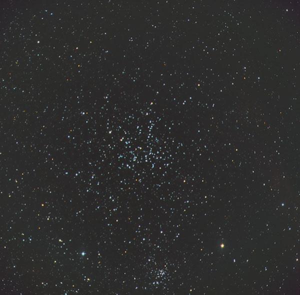 54 2 The Messier Objects M38 (NGC 1912) Auriga Open cluster 05 h 28.7 m, +35 51 December 23 5,000 light years 300 million years 15 6.