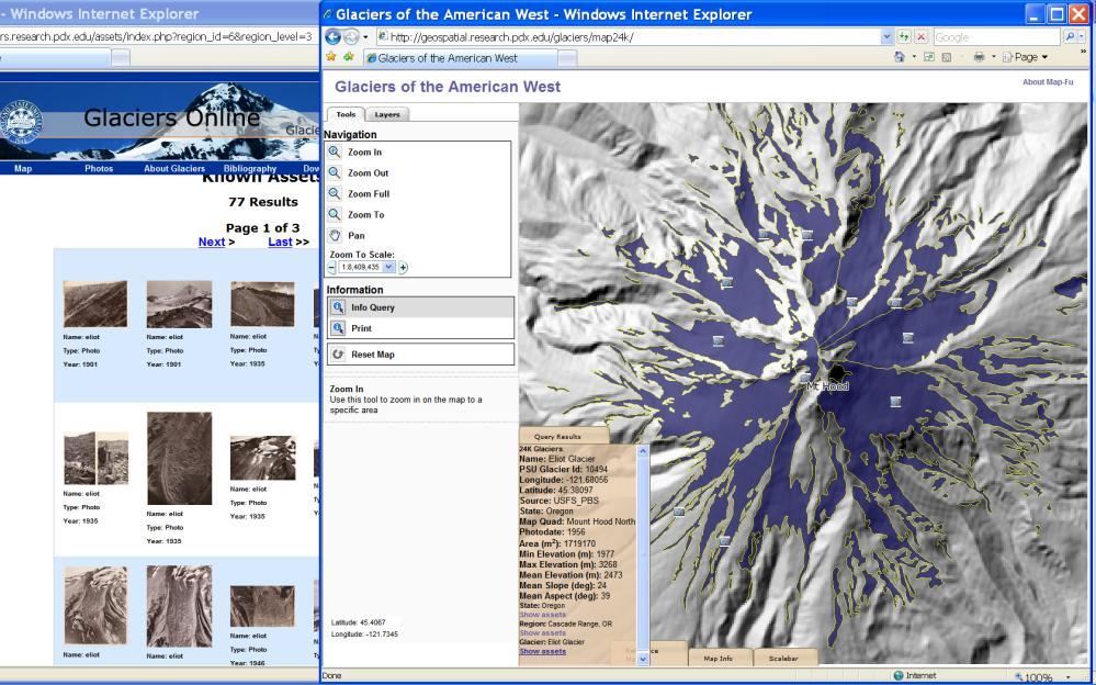 PSU Glaciers Database (Mapserver)