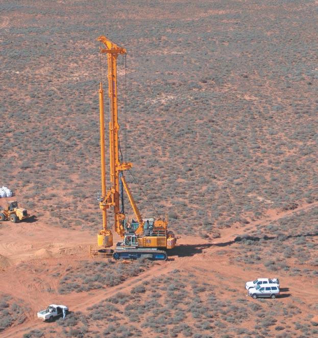 Reverse circulation drilling rigs BG 48 kelly rig, drilling in the Megalodon alluvial deposit
