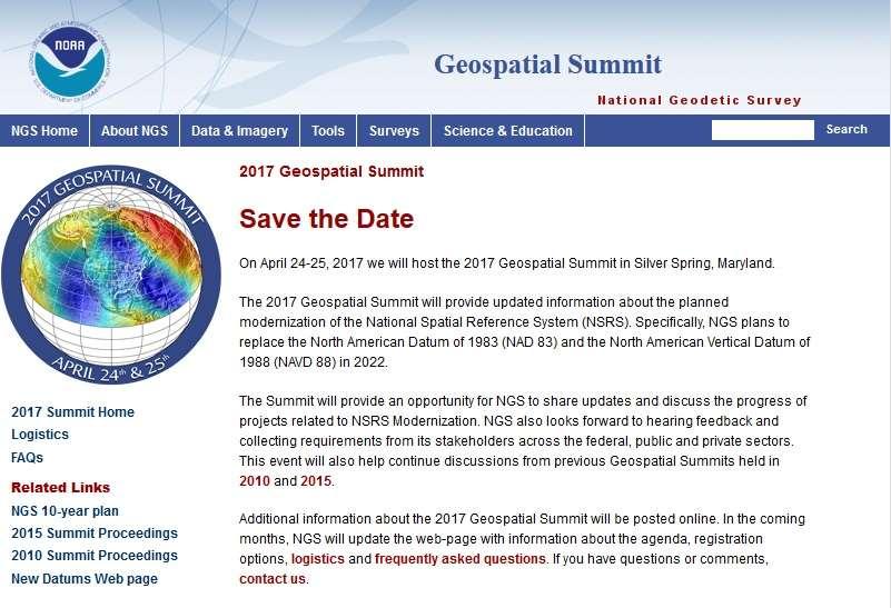 To Learn More Attend the Geospatial Summit Silver Spring, MD April