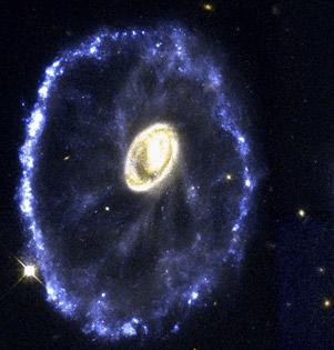 Often a dark lane of dust can be seen in the disk. The orientation of irregular galaxies isn t important because they have no set pattern or structure.