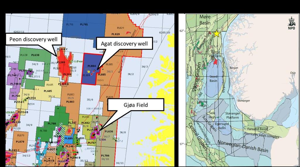 2 Geological Background 2.1 Location The study area is located in the Northern North Sea (Norwegian sector) in Block 35/3, PL 884, approximately 60 km s west of the Norwegian coastline (Figure 1a).