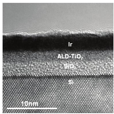SUPPLEMENTARY INFORMATION Figure S6. Cross-sectional TEM image of Ir/TiO 2 /p + -Si anode.
