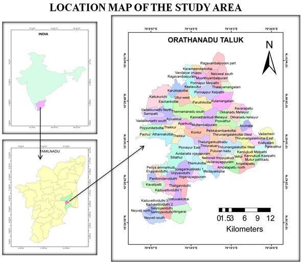 Figure 1 3. Aim of the Study The aim of the present study is to understand the distribution of rainfall in the Orathanadu taluk of Thanjavur district in the past ten years is from 2000 to 2009. 4.