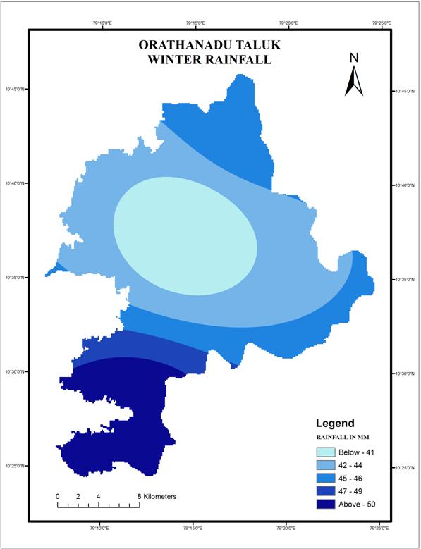 Figure 7: Winter Monsoon Rainfall Observation Seasonal Rainfall In - 2003 Orathanadu taluk received an total annual rainfall of 162 mm. During the year of 2003.