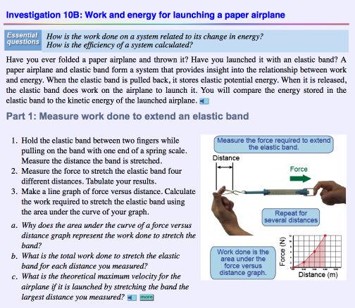 Can we use the work-energy theorem to predict the launch speed? Investigation 10B is found on page 290. The theory The theory Let the plane be the system. The plane is initially at rest.