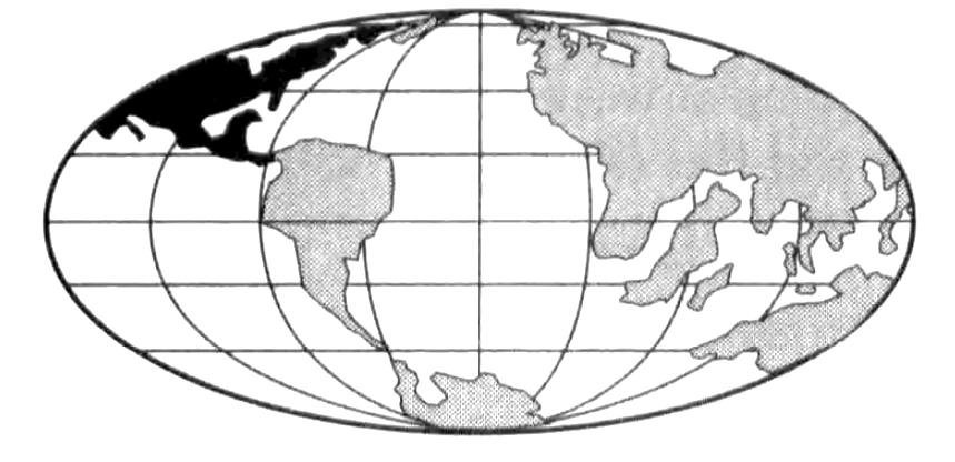 5. Which map best indicates the probable locations of continents 100 million years from now if tectonic plate movement continues at its present rate and direction? A) B) C) D) 6.