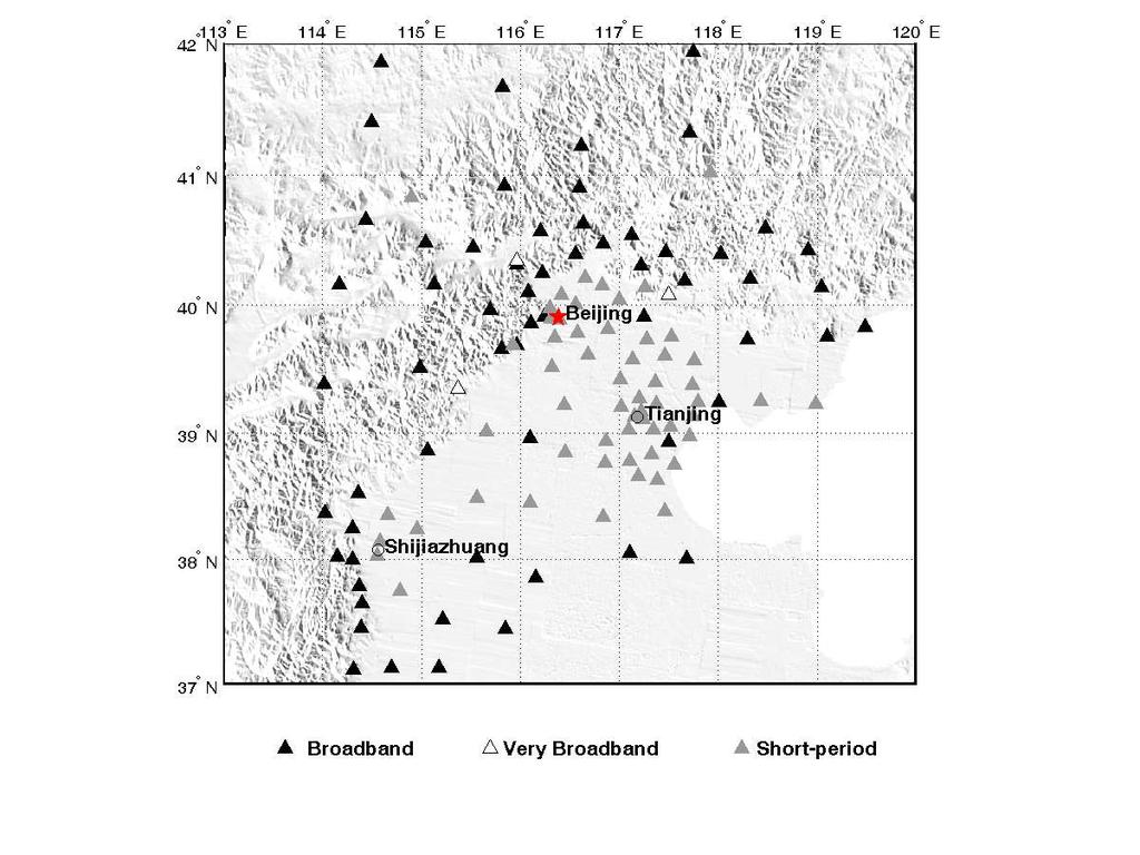 Beijing Capital Seismic Network (BCSN) Platform Foundation Total 135 stations with average