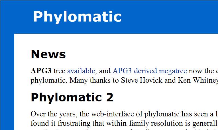 Phylomatic and